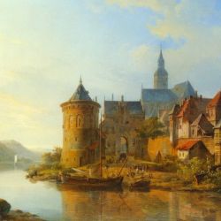 A View of a Town Along the Rhine